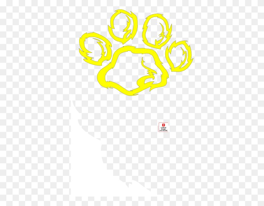 390x596 Wildcat Paw Yellow Clip Art - Wildcat Clipart