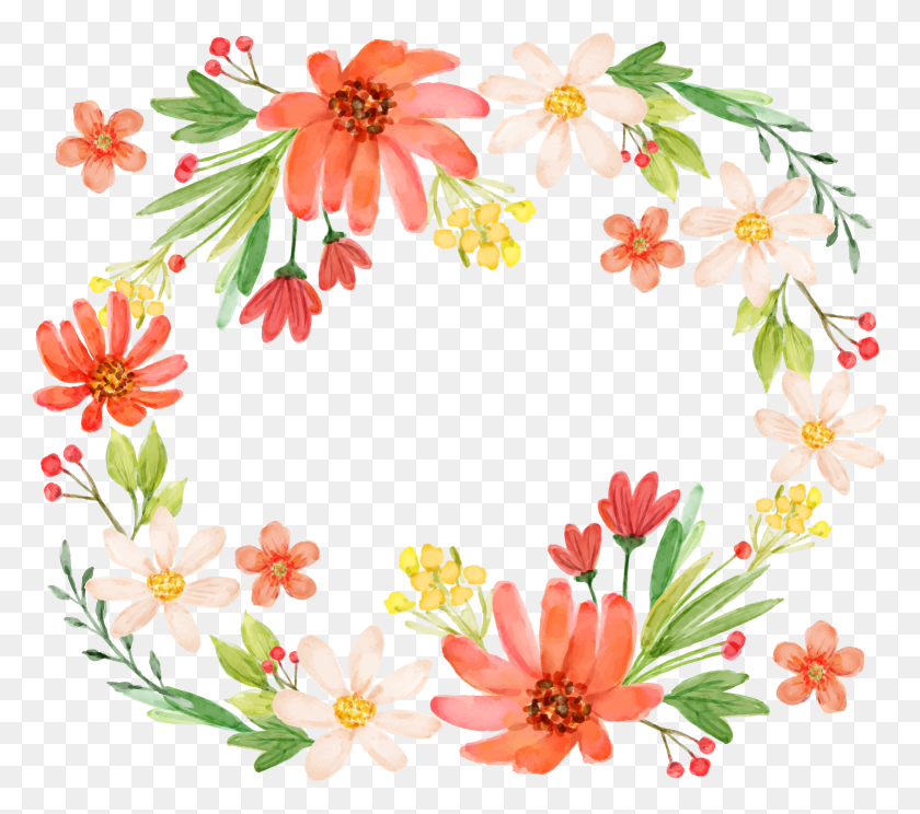 1561x1369 Wildflower Vector Watercolor Floral Border For Free Download - Watercolor Floral Clipart