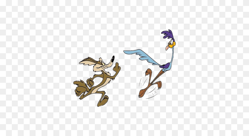 400x400 Wile E Coyote Running After Road Runner Transparent Png - Wile E Coyote Clipart