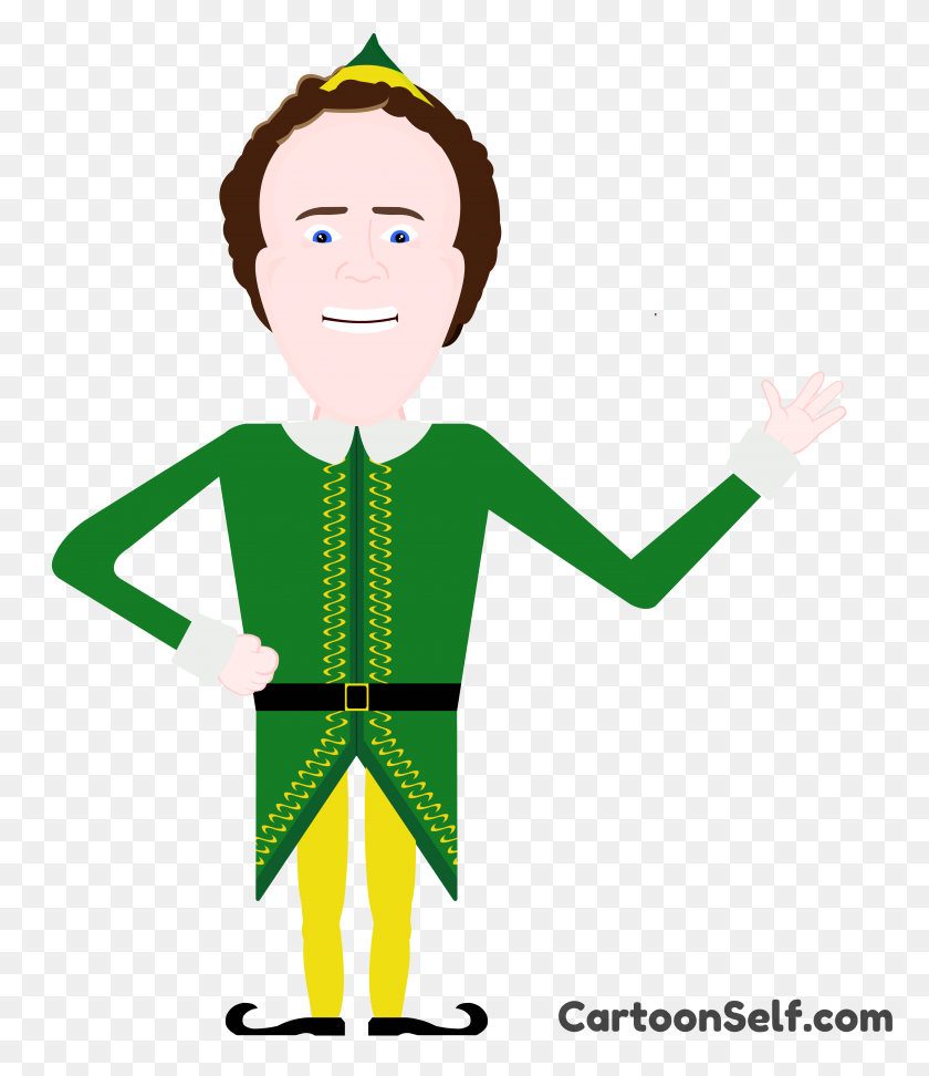 3992x4670 Will Ferrell In Elf Cartoonself - Buddy The Elf Clipart