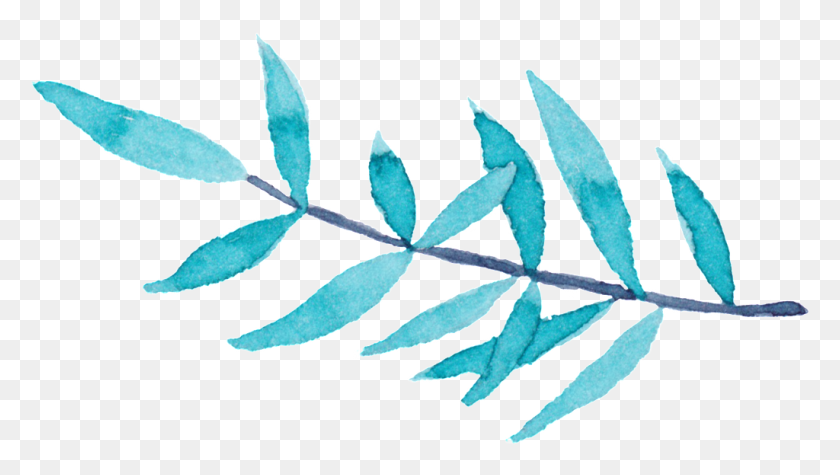 1024x545 Willow Leaf Hand Painted Leaves Decorative Free Png Download - Willow Tree PNG