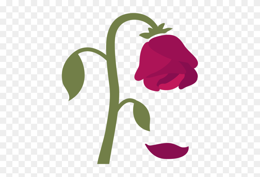 512x512 Wilted Flower Emoji - Rose Emoji PNG