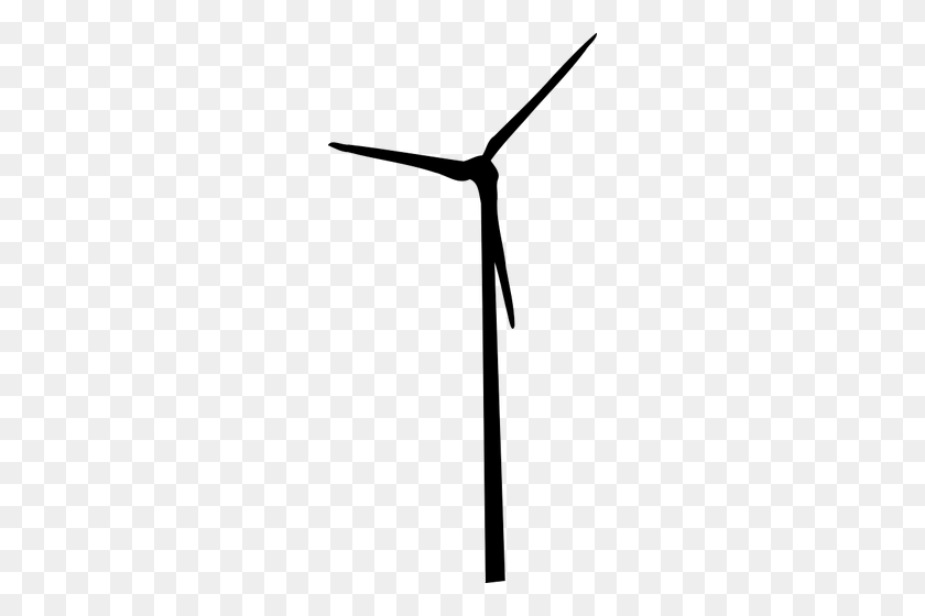 244x500 Wind Turbine Silhouette - Wind Clipart Black And White