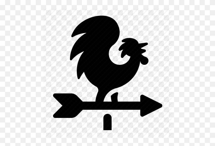 512x512 Wind Vane Png Black And White Transparent Wind Vane Black - Rooster Weathervane Clipart