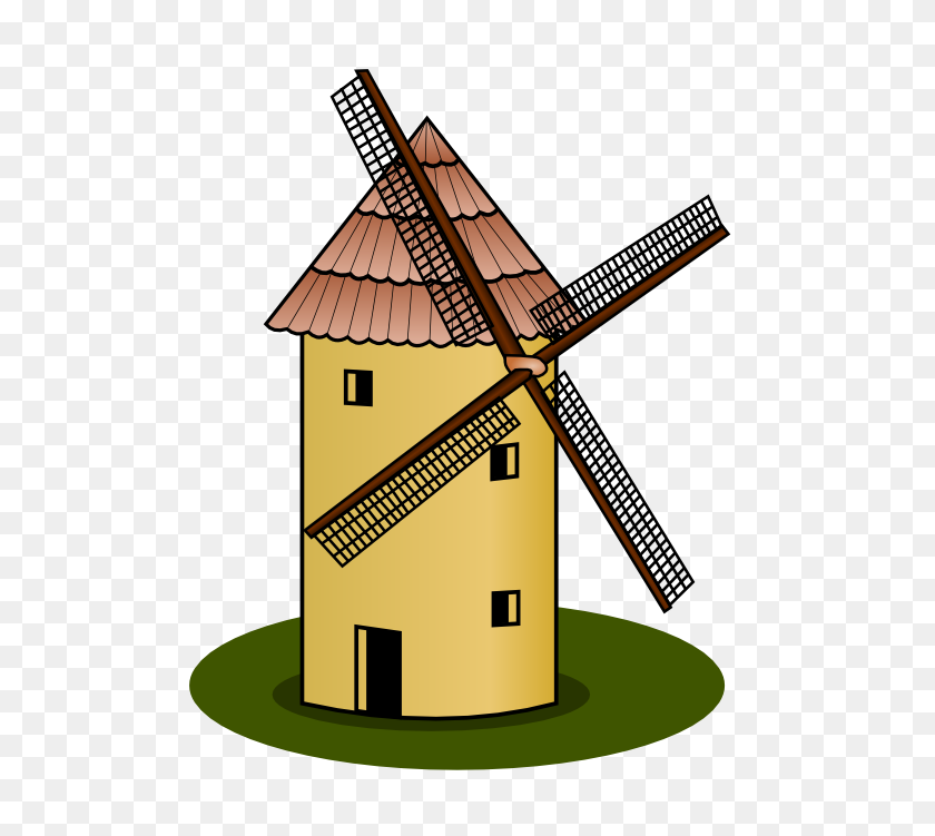 555x691 Windmill Clipart Group With Items - Windmill Clipart Black And White
