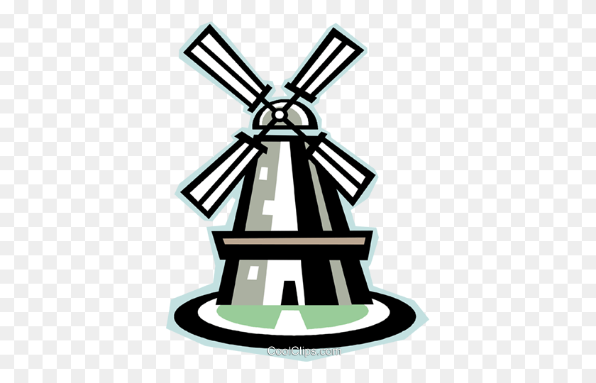 371x480 Windmill Royalty Free Vector Clip Art Illustration - Windmill Clipart