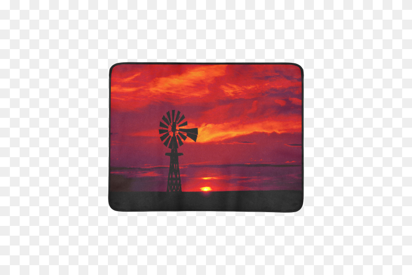 500x500 Windmill Sunset Beach Mat Id - Sunset Sky PNG