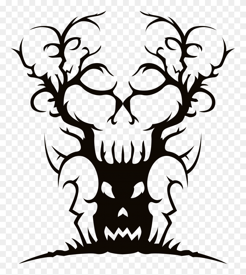 5359x6065 Window Clipart Spooky - Window Clipart Black And White