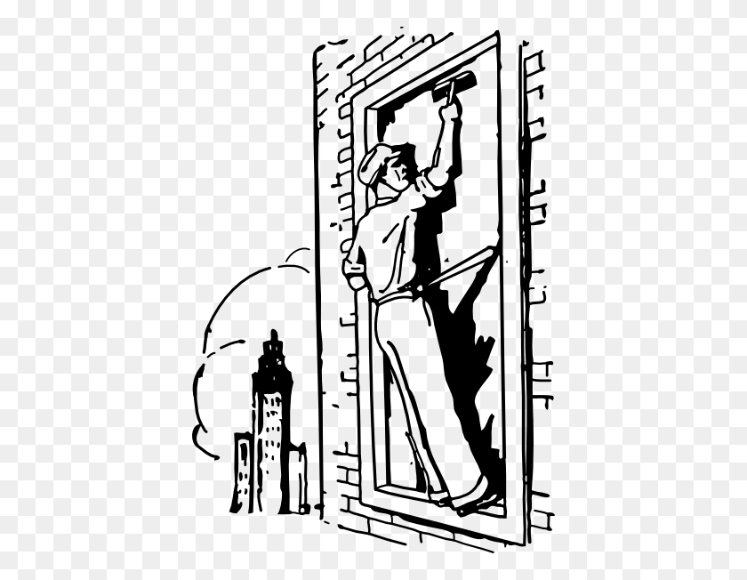 408x592 Window Washer Clip Art - Welding Clipart Black And White