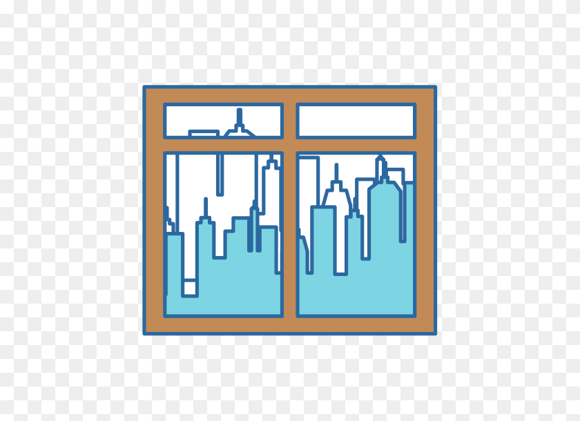 550x550 Window With City Background - City Background PNG