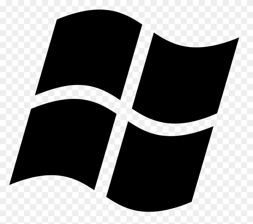 2000x1759 Логотип Windows - Окно Клипарт Черно-Белое