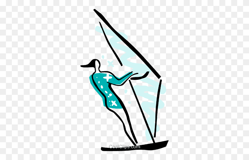 298x480 Windsurfing Royalty Free Vector Clip Art Illustration - Windsurfing Clipart