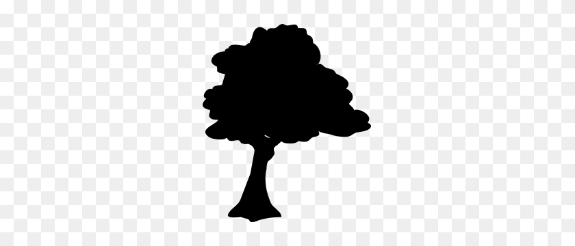 300x300 Windy Oak Tree Sticker - Oak Tree Clipart Black And White