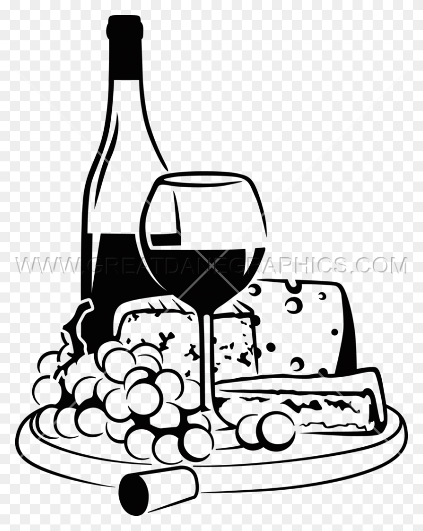 825x1051 Вино И Сыр Клипарт Черно-Белые Картинки - Рубашка Клипарт Черный И Белый