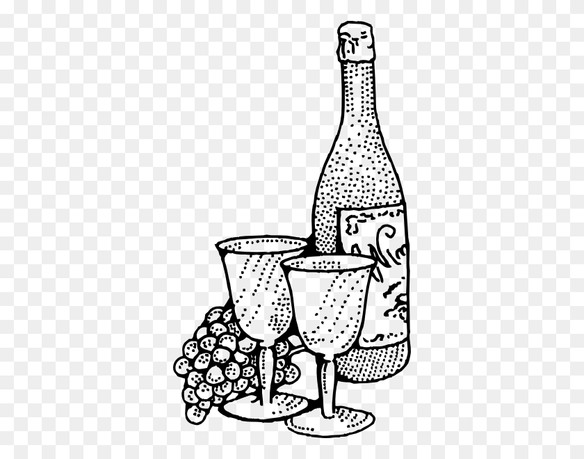 342x600 Wine And Goblets Clip Art - Wine Bottle Clipart