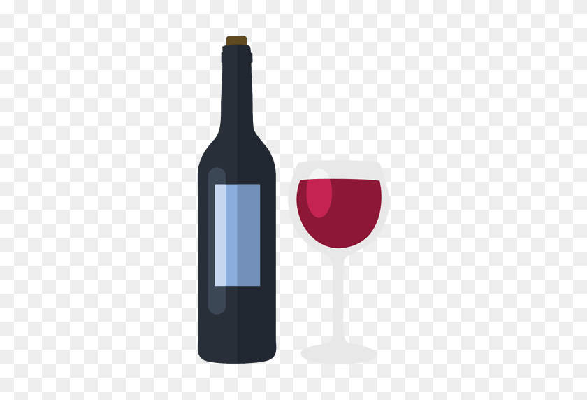 512x512 Wine Bottle And Glass - Wine PNG
