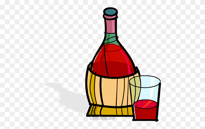 480x470 Wine Bottle And Glass Royalty Free Vector Clip Art Illustration - Wine Bottle Clipart