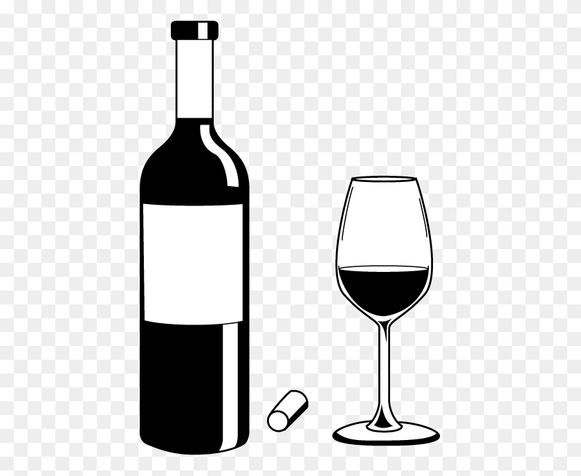 435x628 Wine Bottle And Glasses Clipart Les Baux De Provence - Clipart Wine Bottle And Glass