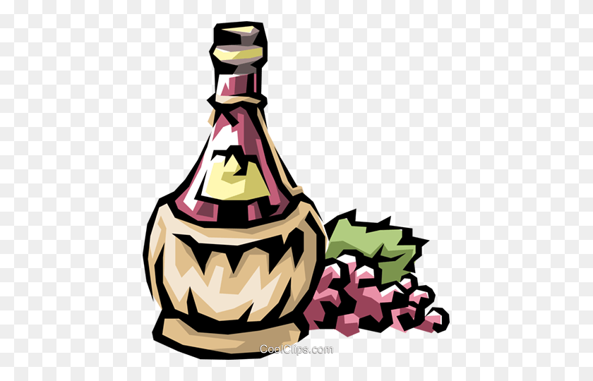 435x480 Botella De Vino Libre De Regalías Imágenes Prediseñadas De Vector Ilustración - Botella De Vino Clipart