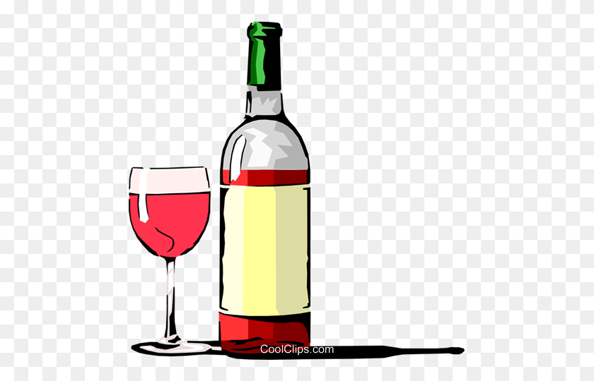 475x480 Wine Bottle With Glass Royalty Free Vector Clip Art Illustration - Wine Bottle Clip Art Free