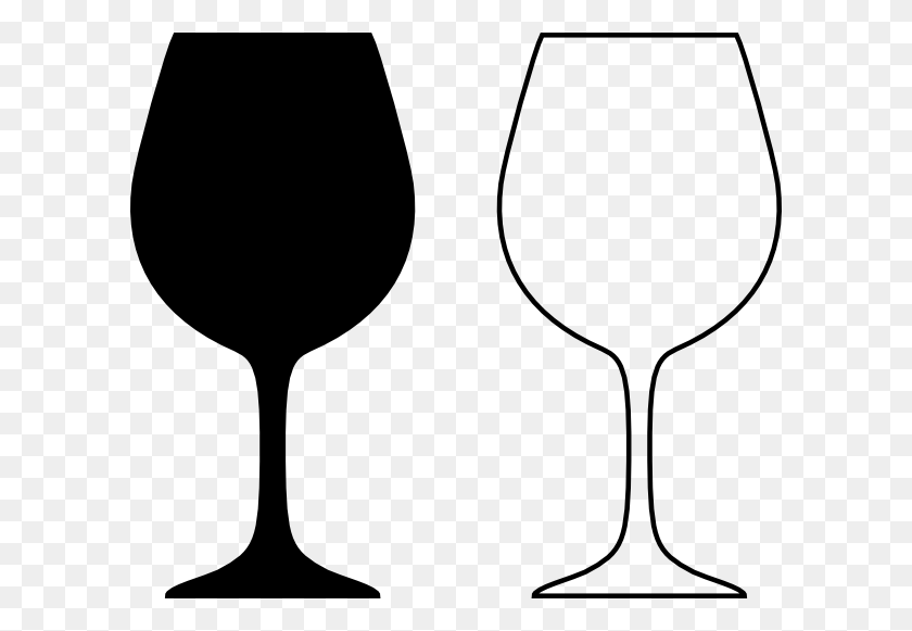 600x521 Wine Glass Silhouette Wine Glass Silhouette Black And White Clip - Sangria Clipart