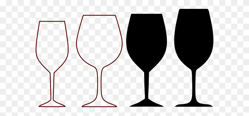 600x332 Wine Glasses Silhouette Clip Art - Beer And Wine Clipart