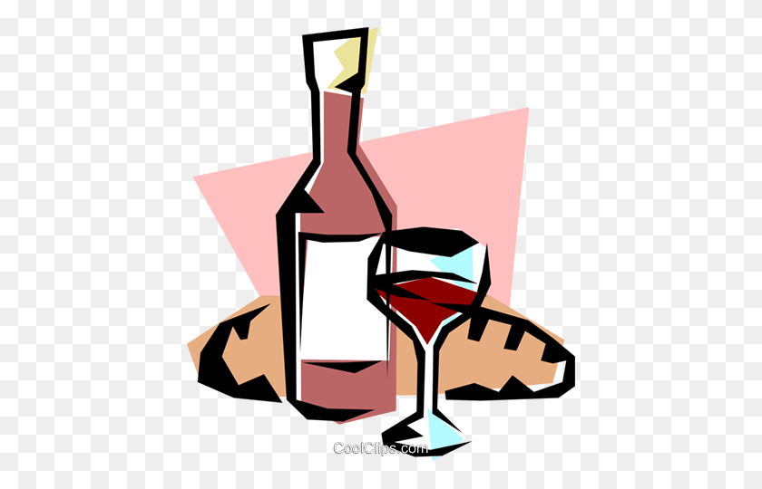 428x480 Wine Royalty Free Vector Clip Art Illustration - Wine Clipart