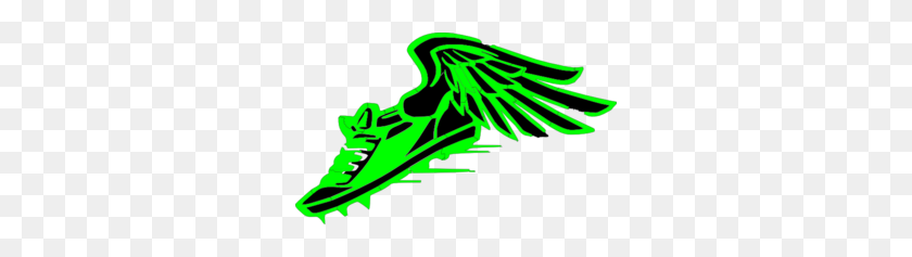 296x177 Winged Foot, Green And Black Clip Art - Winged Foot Clipart