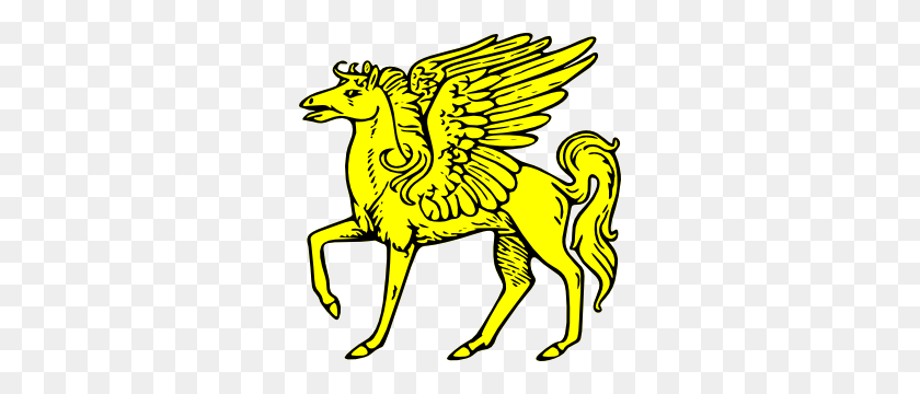 294x300 Winged Horse Clip Art - Griffin Clipart