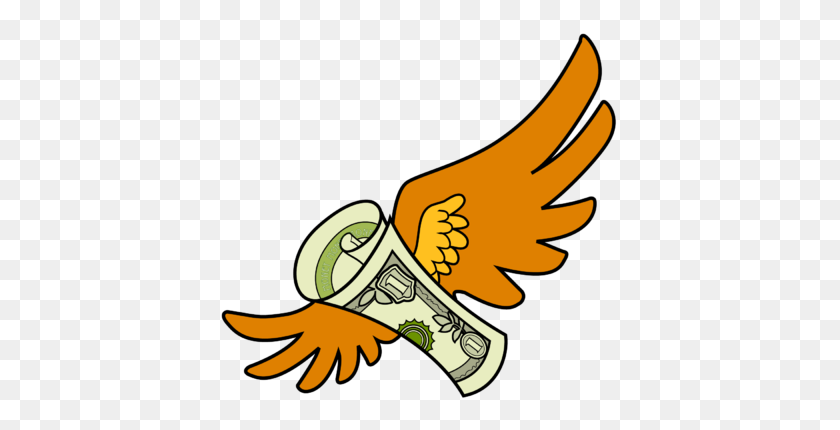400x370 Wings Clipart Money - Money Images Clip Art