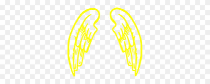 299x279 Wings Clipart Yellow - Angel Wings And Halo Clipart