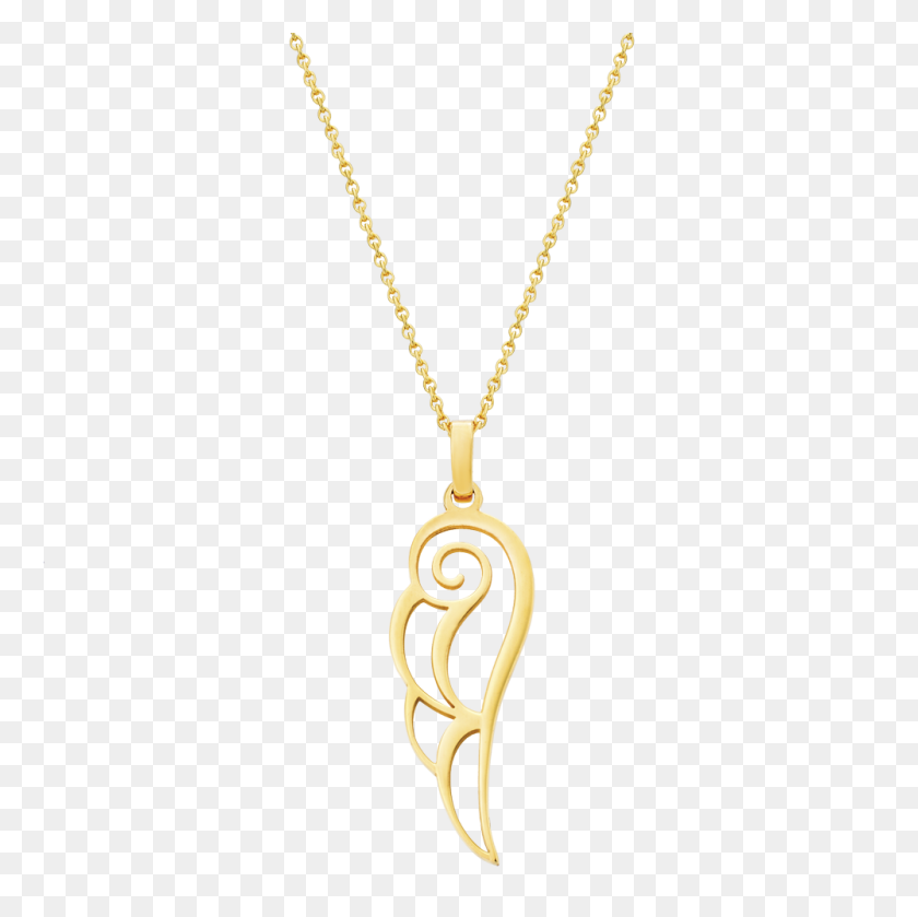 1000x1000 Wings Of Love Pendant - Gold Wings PNG