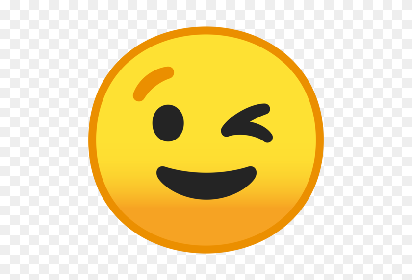 512x512 Guiño Emoji Android - Guiño Emoji Png