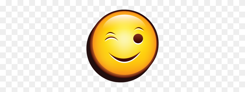 256x256 Wink Icon Myiconfinder - Wink Emoji PNG