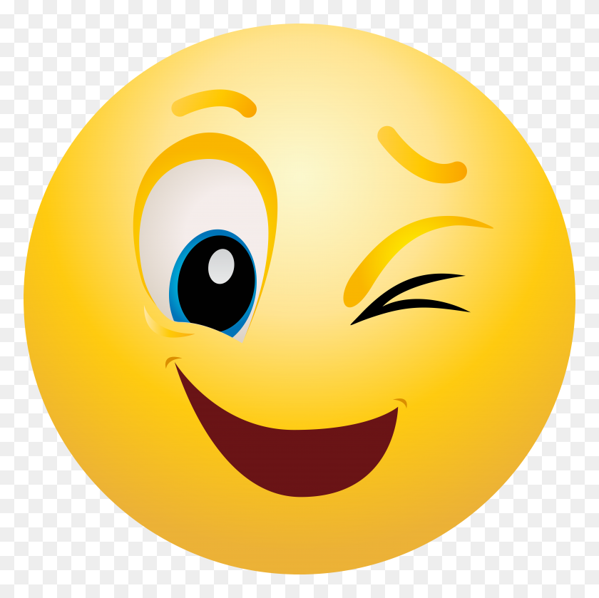 8000x8000 Winking Emoji Winking Emoticon Clip Art Web Clipart - Cunning Clipart
