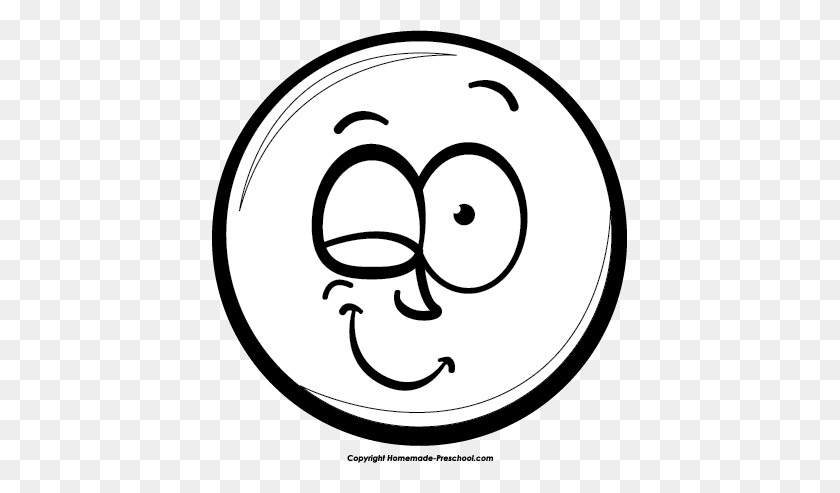 415x433 Winking Smiley Face Clip Art - Wink Clipart