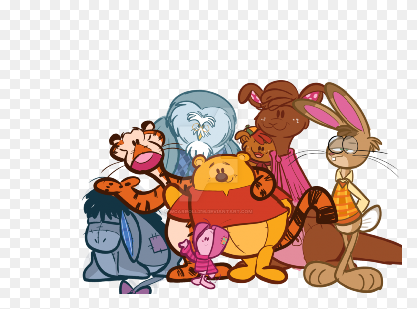 1024x738 Winnie The Pooh And Friends - Friends Holding Hands Clipart