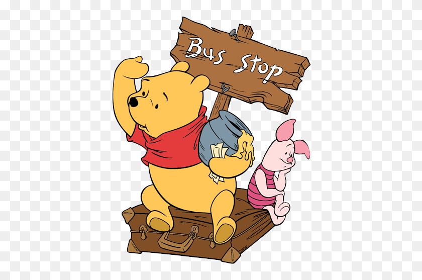 400x497 Winnie The Pooh And Piglet Clip Art Disney Clip Art Galore - Yellow Bus Clipart