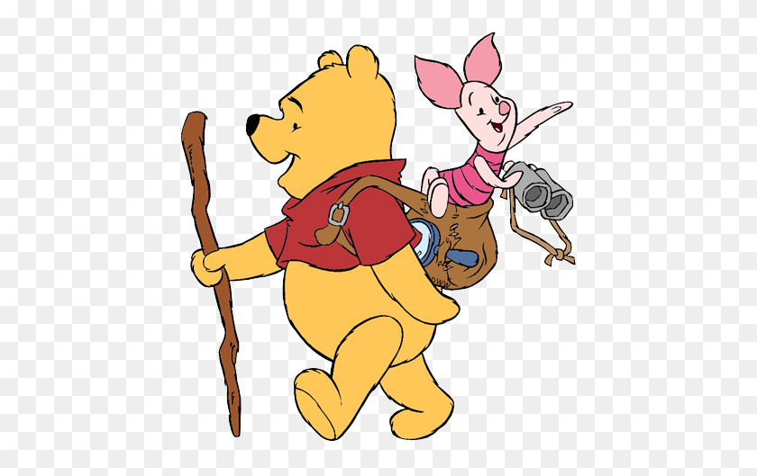 450x469 Winnie The Pooh And Piglet Clip Art Disney Clip Art Galore - Kids Hiking Clipart