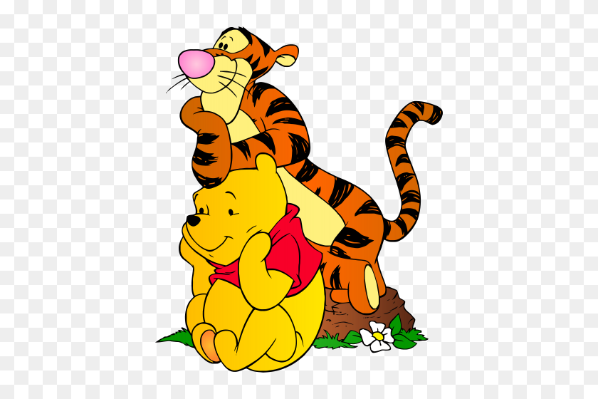 416x500 Winnie The Pooh Y Tigger Png Clipart - Pooh Bear Clipart
