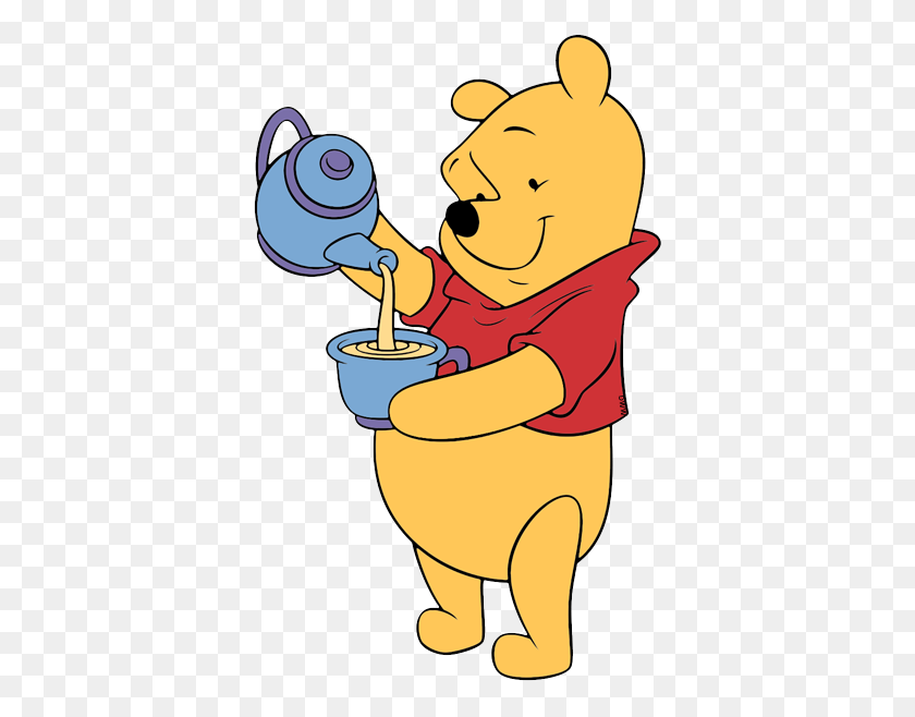 377x598 Winnie The Pooh Clip Art Disney Clip Art Galore - Pouring Tea Clipart