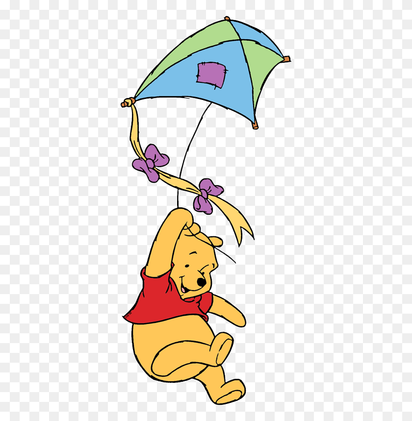 352x799 Winnie The Pooh Clipart Flying - Classic Pooh Clipart