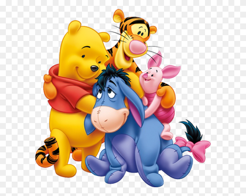 600x609 Winnie The Pooh Clipart Hugging - Friends Hugging Clipart