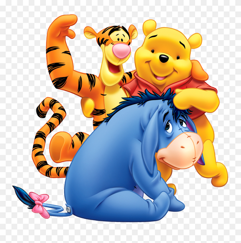 2623x2647 Winnie The Pooh Eeyore And Tiger Transparent Png Clip Art Image - Winnie The Pooh PNG