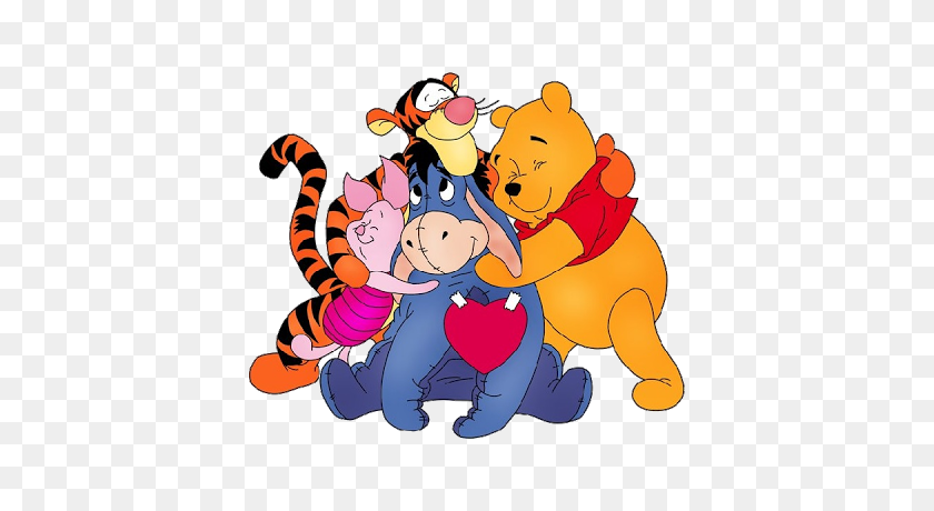 400x400 Winnie The Pooh Hugging - Group Hug Clipart