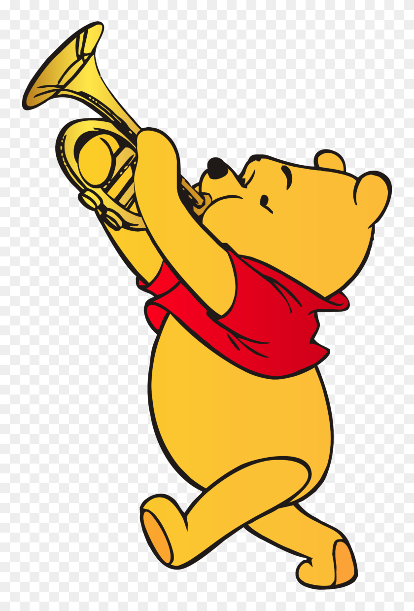 768x1179 Winnie The Pooh Playing Trumpet Clip Art Web Clipart - American Football Player Clipart
