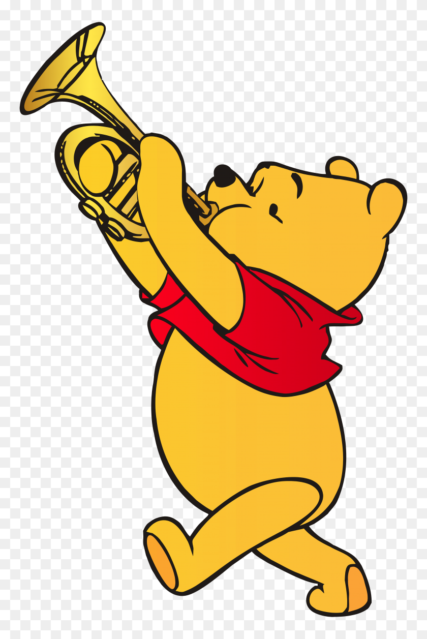 5209x8000 Winnie The Pooh Tocando Trompeta Png Clipart - Royal Wedding Clipart