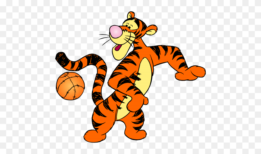 500x437 Winnie The Pooh Tigger With Ball Png Clip Art - Pooh Clipart