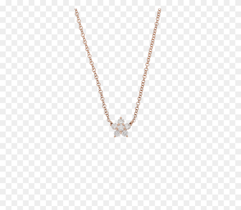 2874x2484 Winsor Bishop Rose Gold Diamond Set Flower Necklace - Diamond Chain PNG
