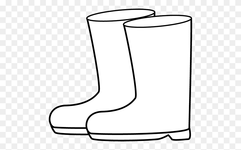 500x463 Winter Boots Black White Clipart - Snow Clipart Black And White